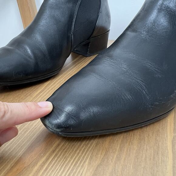 AQUATALIA WOMEN'S‎ FALCO BLACK LEATHER CHELSEA ANKLE BOOTIES - SIZE 8.5 - Picture 4 of 10